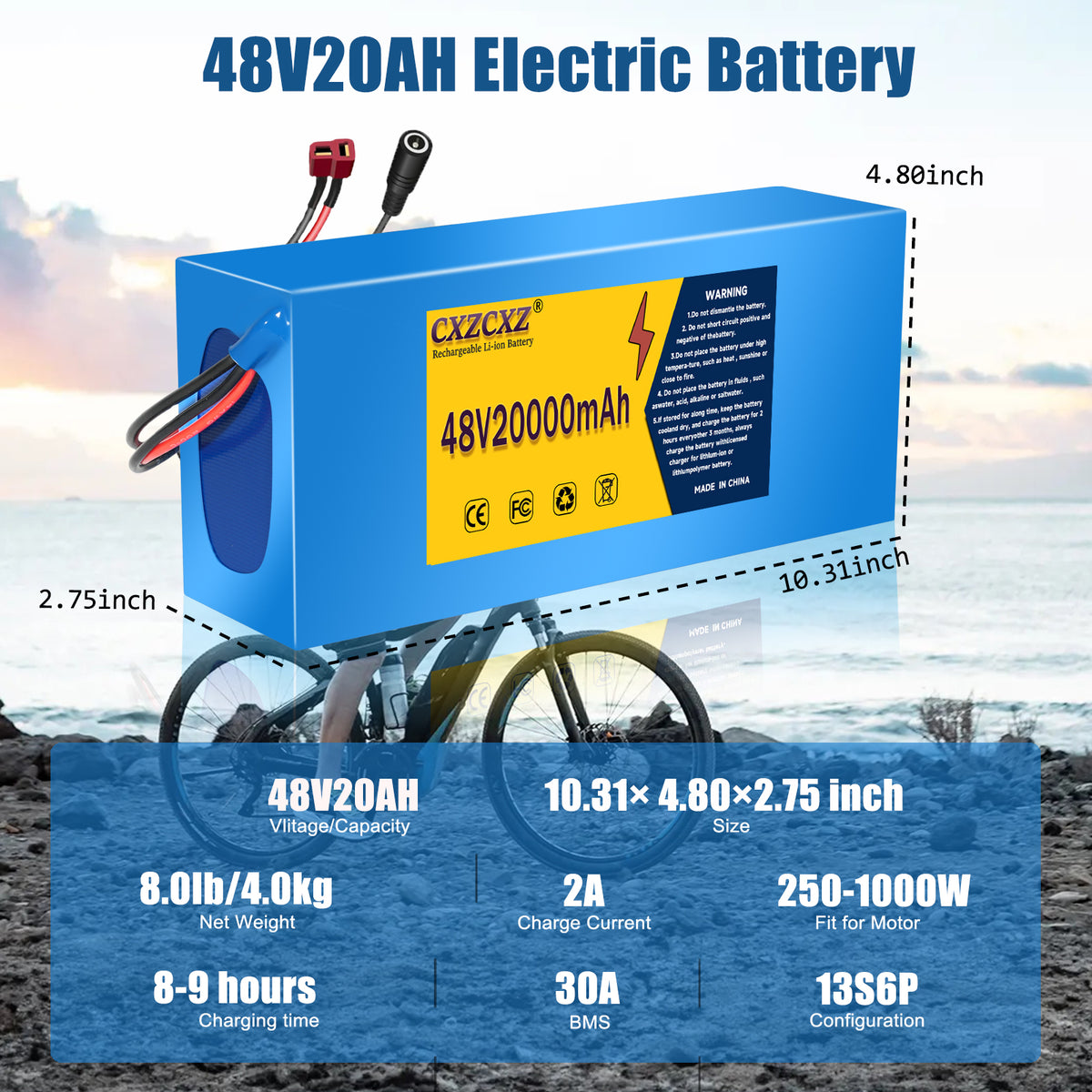 48V20AH  Lithium Battery for E-bikes