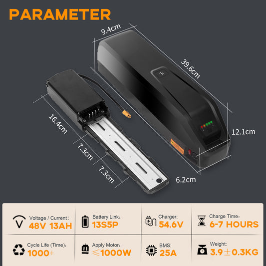48V13AH Ebike Battery for 1000W Electric Bike