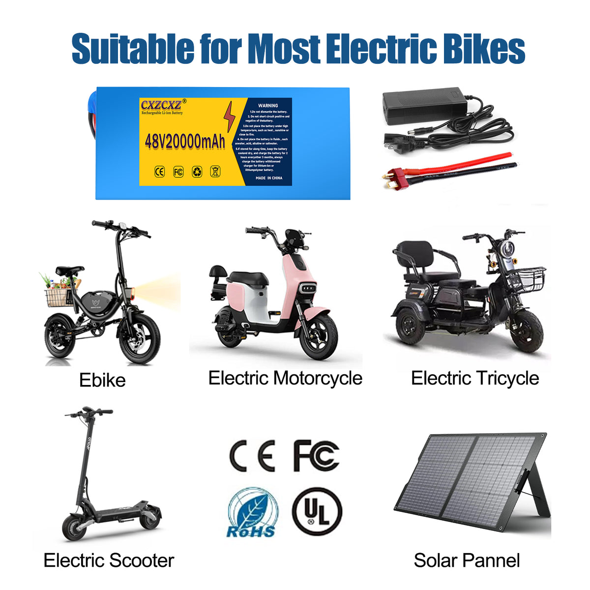 48V20AH  Lithium Battery for E-bikes