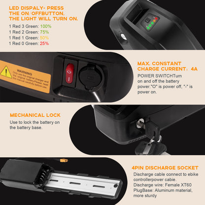48V13AH Ebike Battery for 1000W Electric Bike