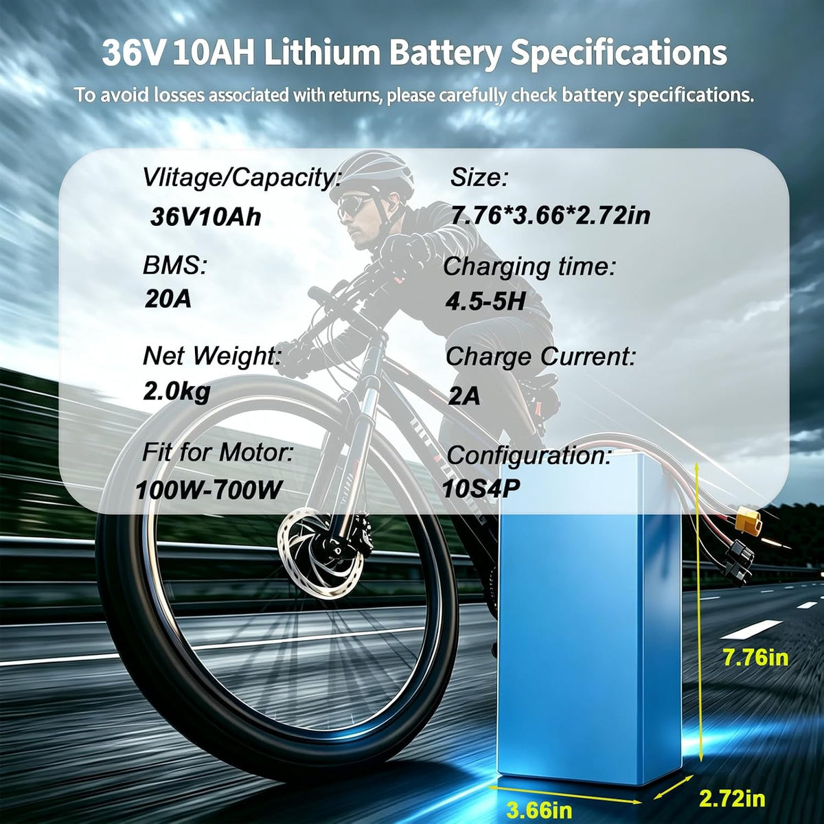 36V10AH Lithium Battery