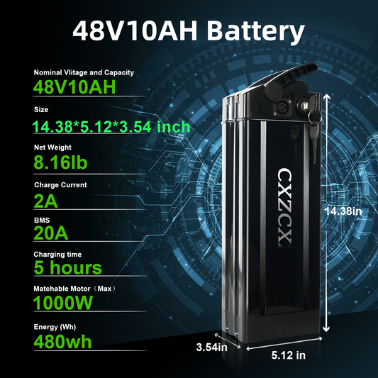 48V 10Ah Lithium-ion Battery for Folding E-Bikes