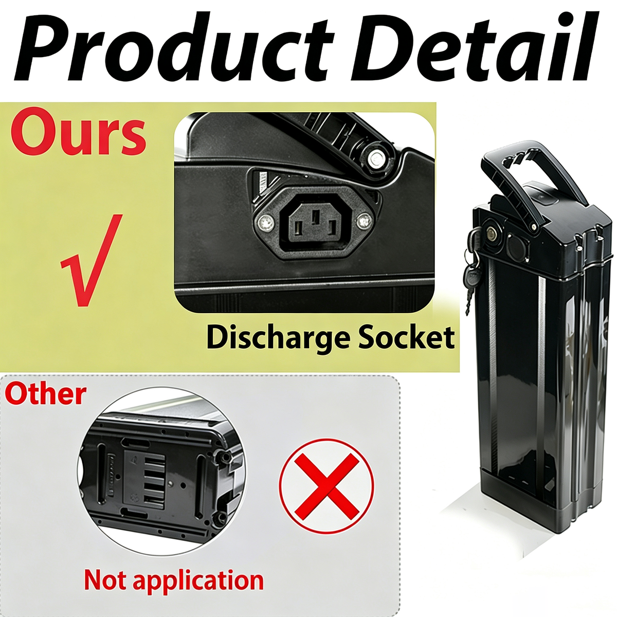 48V 20Ah Lithium-ion E-Bike Battery for Folding Electric Bikes