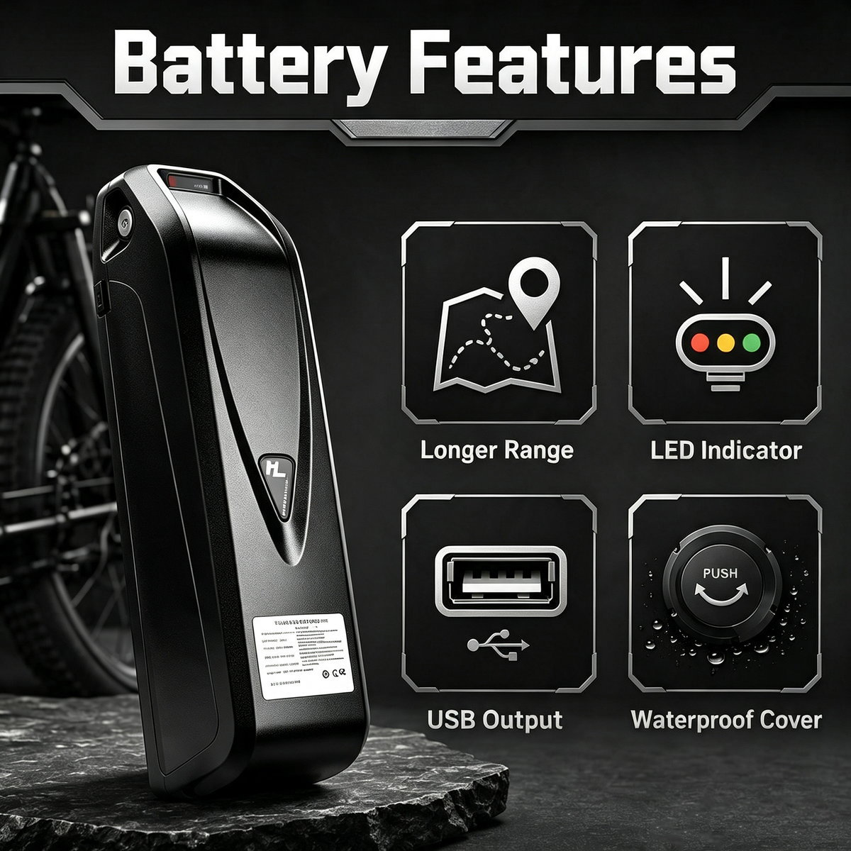 48V 13Ah Hailong Ebike Battery