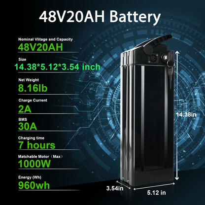 48V 20Ah Lithium-ion E-Bike Battery for Folding Electric Bikes