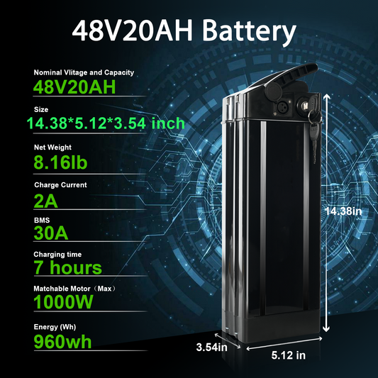 48V 20Ah Lithium-ion E-Bike Battery for Folding Electric Bikes
