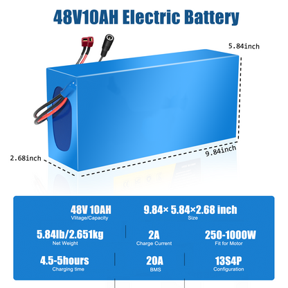 48V 10Ah Lithium-ion E-Bike Battery Pack
