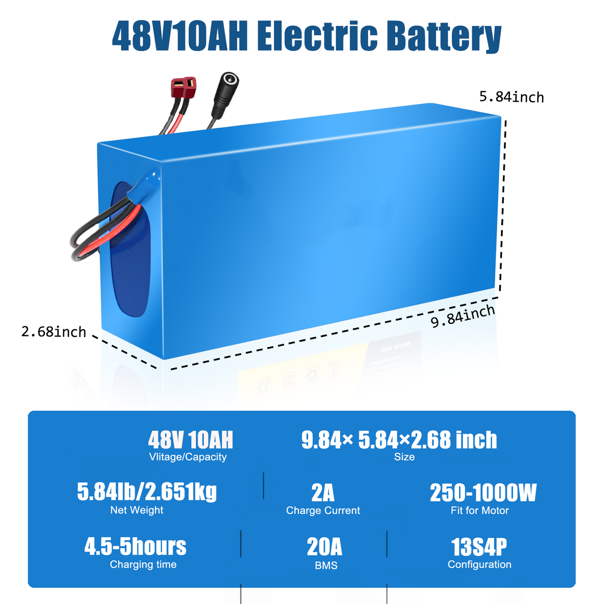 48V 10Ah Lithium-ion E-Bike Battery Pack